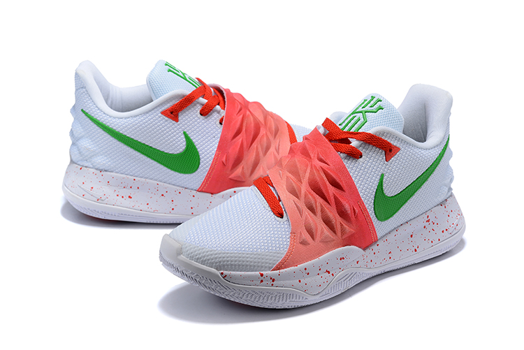 2018 Men Nike Kyrie 4 Low White Orange Green Basketball Shoes - Click Image to Close